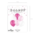 [d0384] Balony z nadrukiem Chrzest święty różowe 6szt