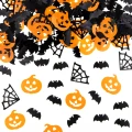 [80507] Konfetti na Halloween dynie pajęczyny i  nietoperze czarno-pomarańczowe