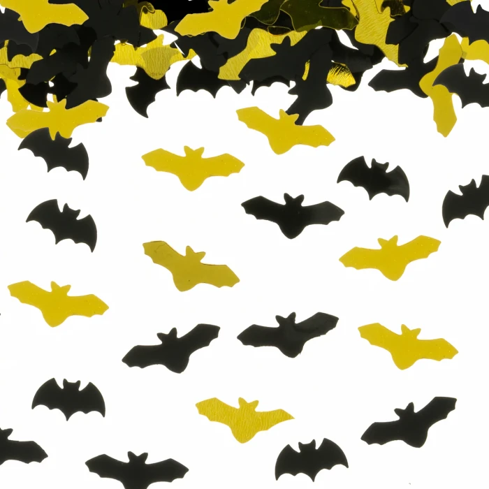 [80510] Konfetti na Halloween nietoperze złote i czarne