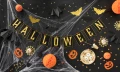 [80510] Konfetti na Halloween nietoperze złote i czarne