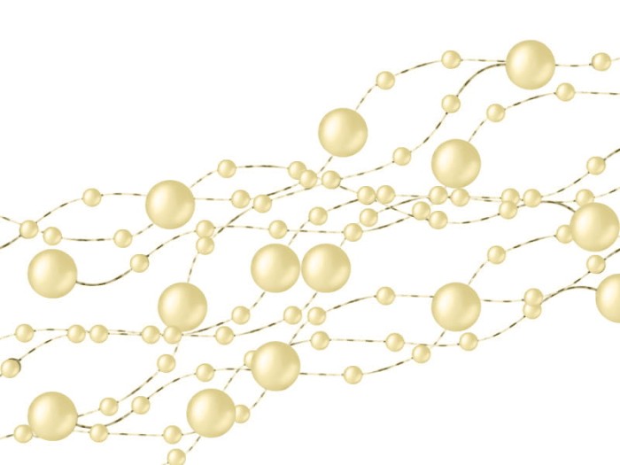 [13017] Girlanda perłowa perełki ciemnokremowe 3szt