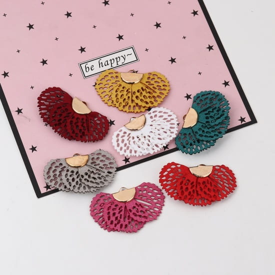 [207267] Zawieszka ze sztucznej skóry półkole cappuccino