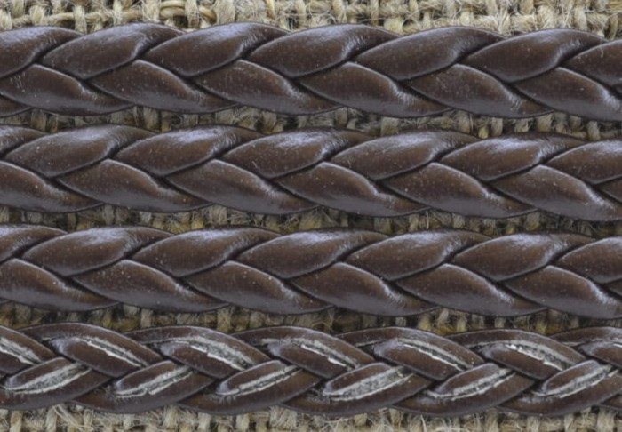 73782 Rzemień pleciony płaski 5*2mm w kolorze brązowym 1m