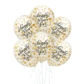 [d0397] Balony krystaliczne Happy New Year z konfetti  złote 5szt