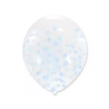 [d0399] Balony krystaliczne z konfetti  niebieskie 5szt