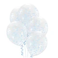 [d0399] Balony krystaliczne z konfetti  niebieskie 5szt