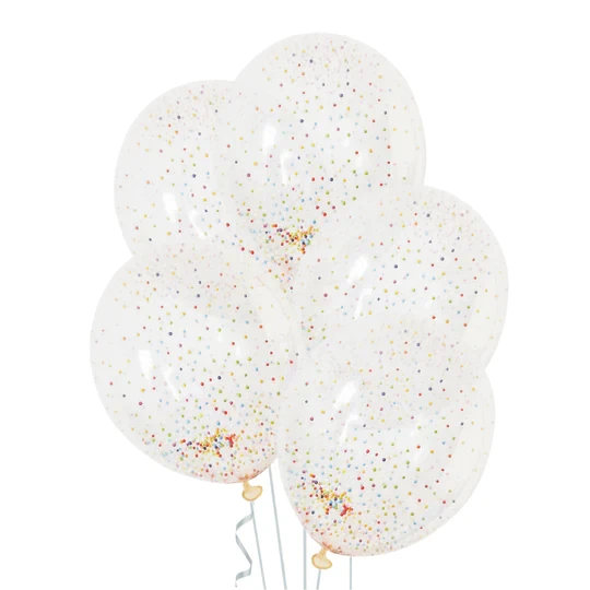 [d03004] Balony krystaliczne z kolorowym styropianowym konfetti 5szt