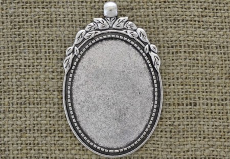 [30191] Baza medalionu srebrna na kaboszon 40*30mm