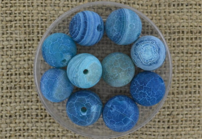 [240253] Kamień naturalny agat 12mm niebieski