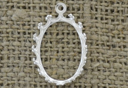 [301126] Baza medalionu srebrna na kaboszon 18*13mm