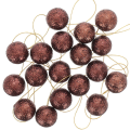 [680124] Bombki brokatowe 2,5cm 18 sztuk brązowe