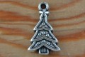  {ś0712} Zawieszka choinka 23*14mm w kolorze starego srebra 2szt