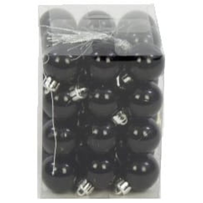 [680471] Bombki nietłukące 2,5cm 36 sztuk czarne mix