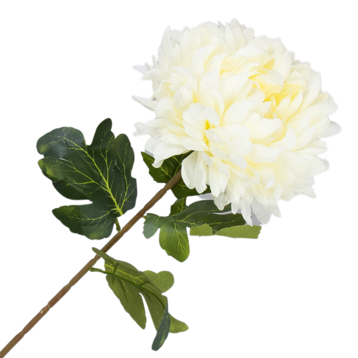 [680593] Chryzantema na gałązce 78cm kremowa