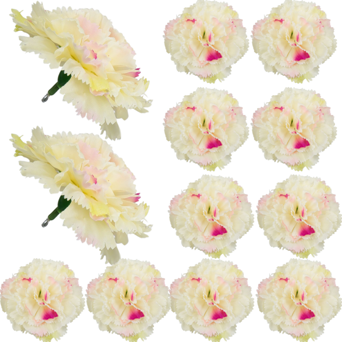 [w04005] Goździk główka 9cm kremowo-różowa 12szt