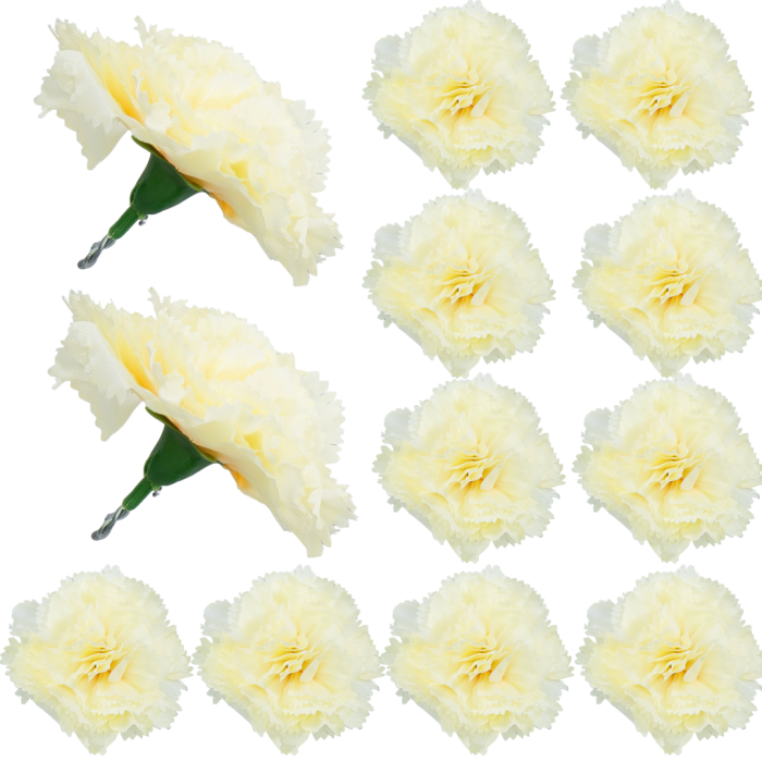 [w04003] Goździk główka 9cm bladożółta 12szt