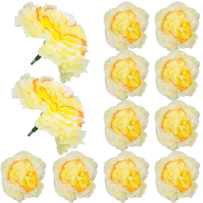 [w04004] Goździk główka 9cm kremowo-żółta 12szt