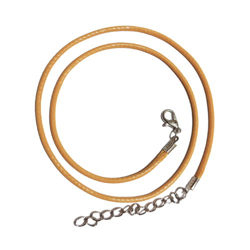 [15159] Baza naszyjnika imitacja skóry jasnopomarańczowa