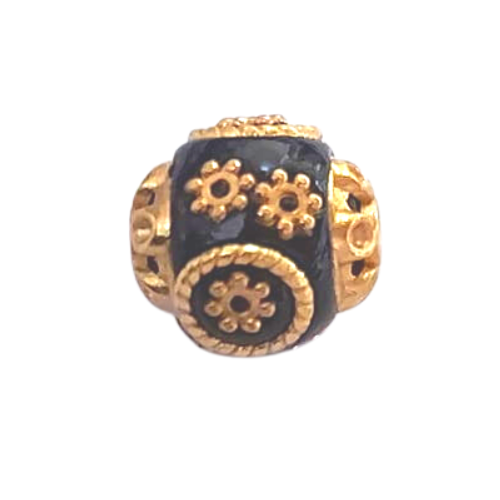 [09775] Koralik ozdobny indyjski 15mm czarny