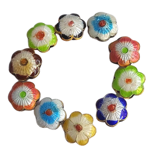 [70803] Koralik cloisonne kwiatek 12mm kolor wybrany losowo