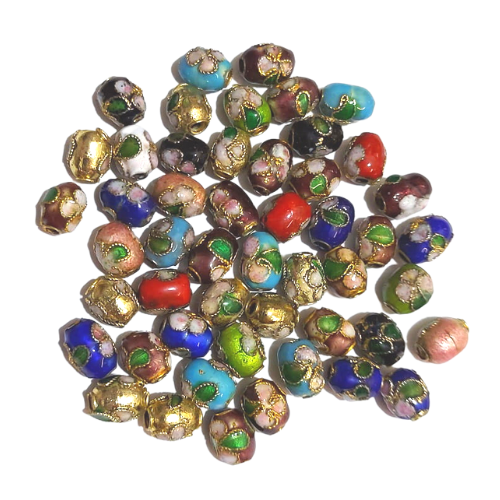 [70808] Koralik cloisonne beczka 9*7mm kolor wybrany losowo