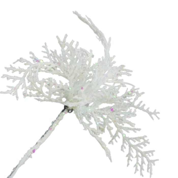 [680638] Gałązka biała ośnieżona cedr 22cm