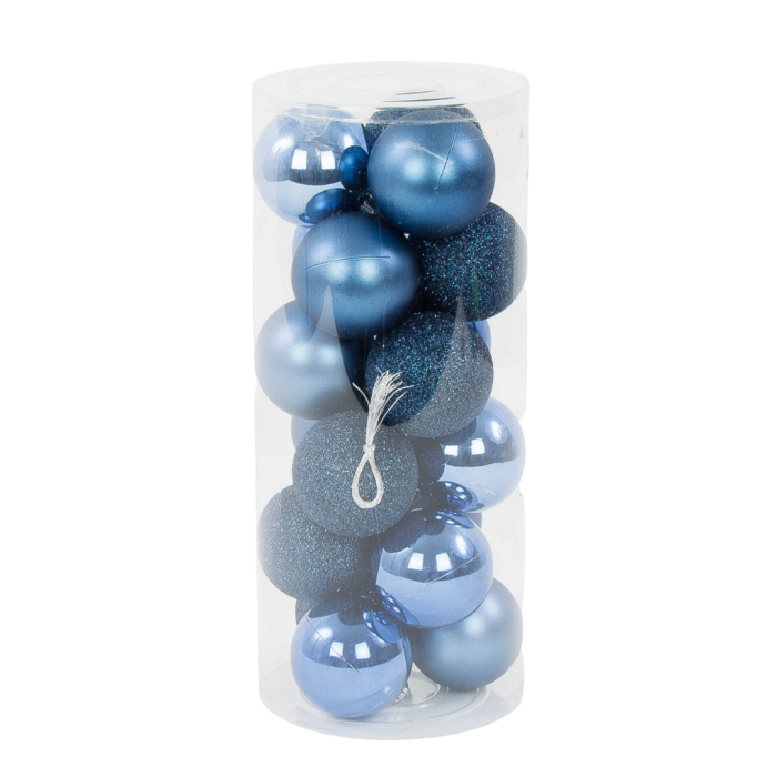 [680624] Bombki nietłukące 6cm 18szt mix ciemnogranatowy