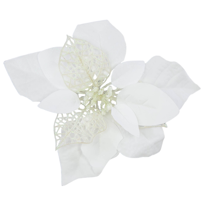 [680654] Poinsecja główka biała z ażurowymi płatkami 21cm