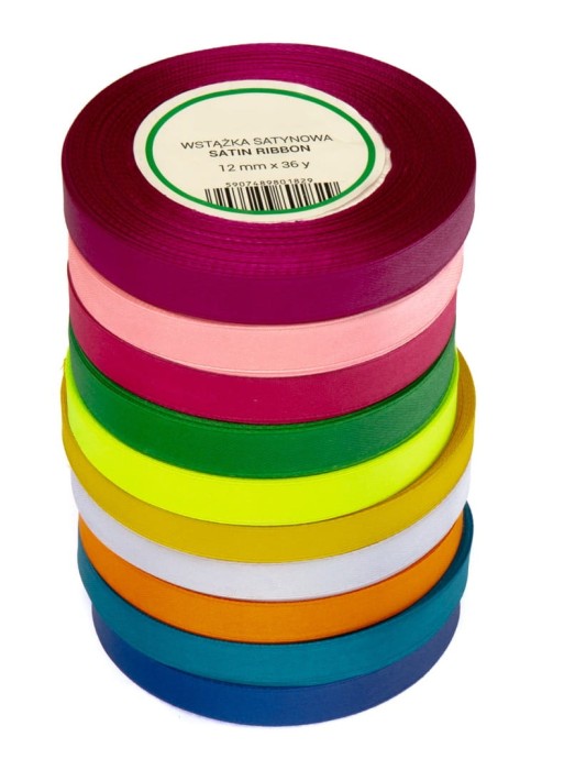 [8120z1] Zestaw wstążek  12mm 10szt kolorowy