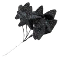 [680681] Gwiazdki brokatowe na druciku 4,5cm 6szt czarne