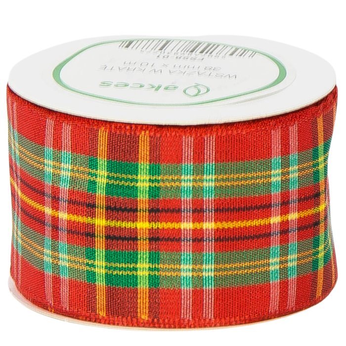 [8d385801] Wstążka satynowa w kratkę 38mm 10mb wielokolorowa II