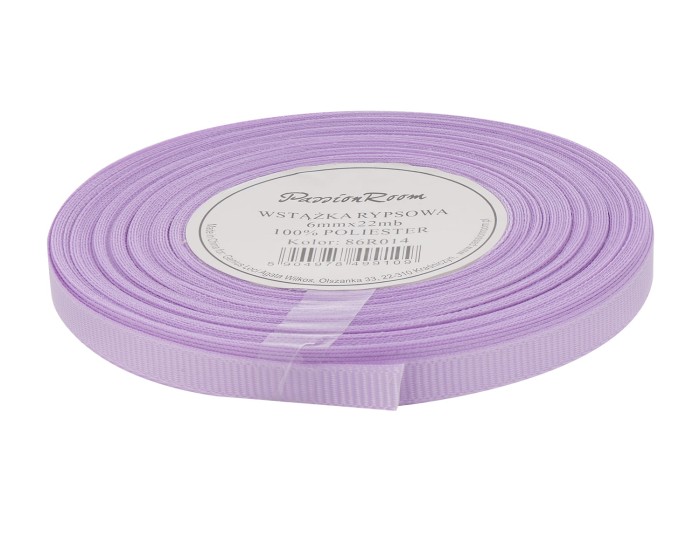 [86R014] Wstążka rypsowa 6mm 22mb lawendowa