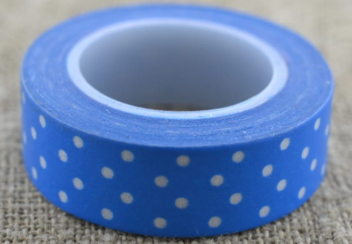 606011 Taśma papierowa samoprzylepna washi tape niebieska 10m