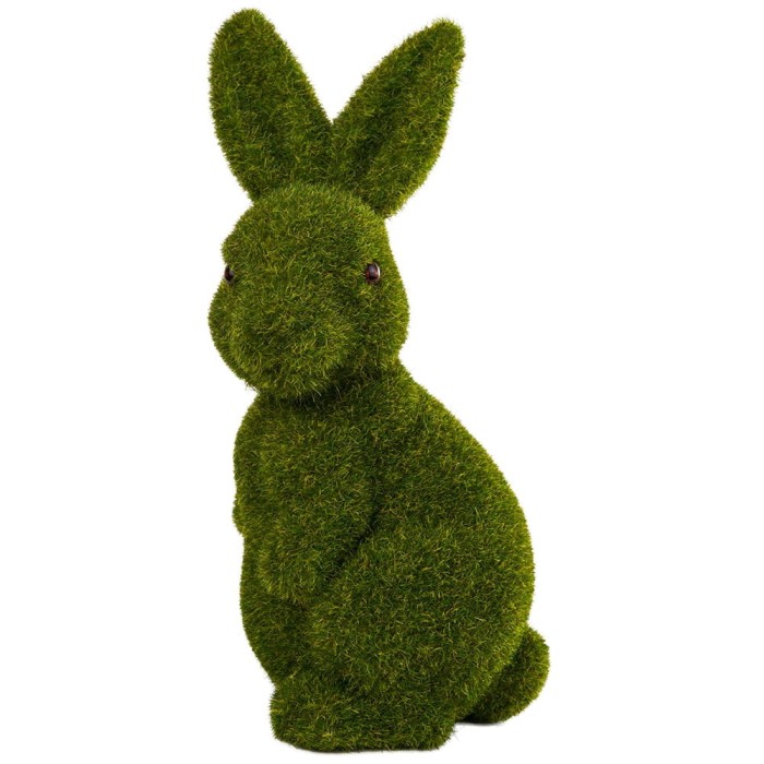 [w0385] Zając stojący flokowany średni 18cm
