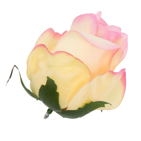 [w04059] Róża główka 9cm kremowo-różowa