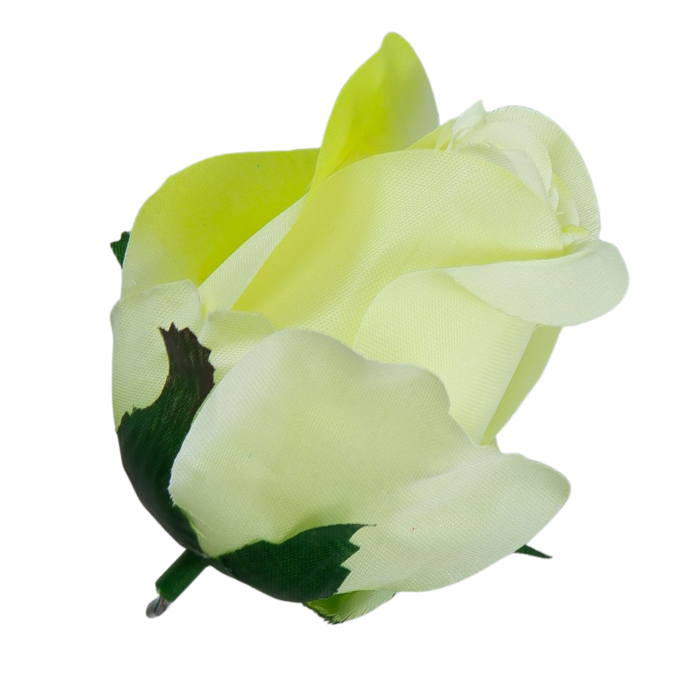 [w04056] Róża główka 9cm kremowo-limonkowa