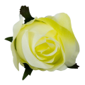 [w04056] Róża główka 9cm kremowo-limonkowa