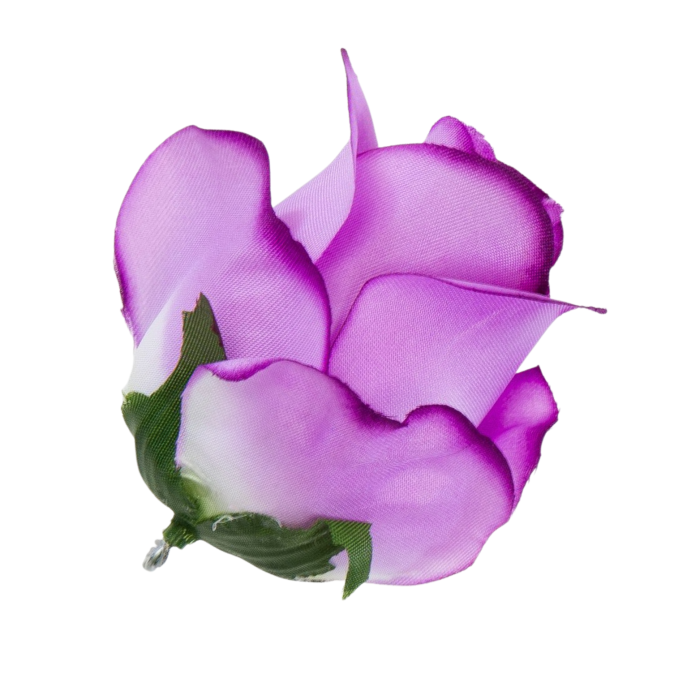 [w04062] Róża główka 9cm fioletowo-biała