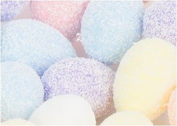 [w14014] Jajka styropianowe 4x6cm kolorowe ośnieżone