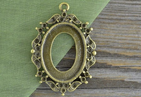 [10152] Baza medalionu brąz na kaboszon 25*18mm
