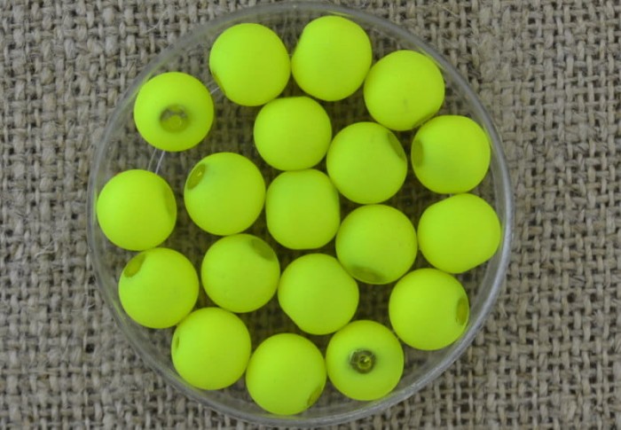 [702124] Koralik akrylowy perełka neonowa limonkowa 8mm