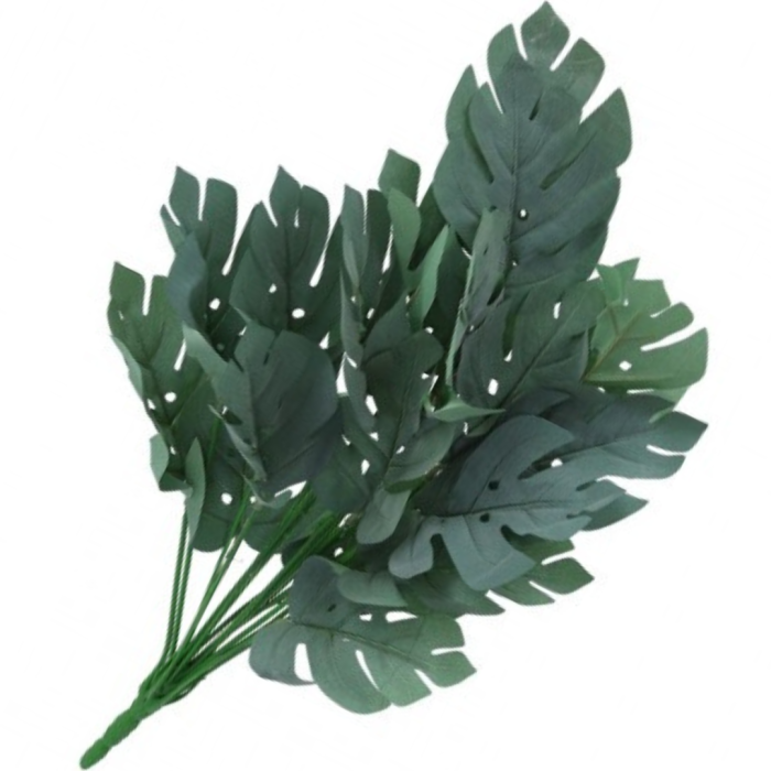 [680753] Bukiet liści filodendrona szaro-zielony omszały 58cm