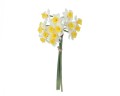 [680755] Bukiet żonkile sylikonowe kremowo-żółte 49cm