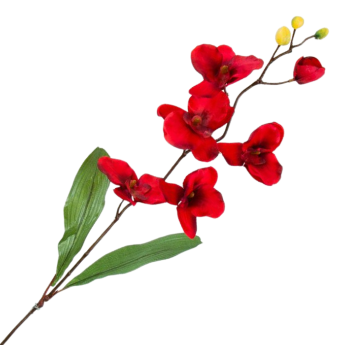[w04134] Storczyk satynowy gałązka 75cm czerwony