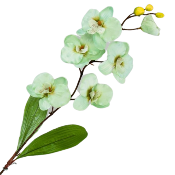 [w04137] Storczyk satynowy gałązka 75cm ciemnomiętowy