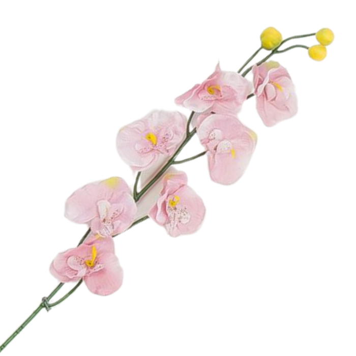 [w04138] Storczyk drobny satynowy gałązka 70cm jasnoróżowy