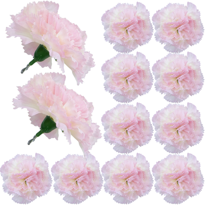 [w04141] Goździk główka 9cm blady różowy z kremem 12szt