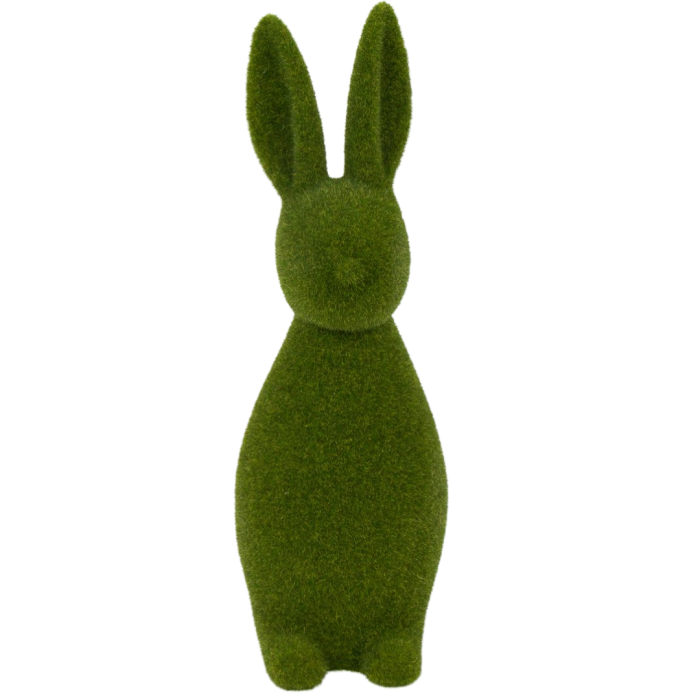 [w03011] Zając stojący flokowany 15cm zielony