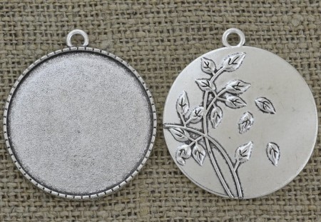 [30136] Baza medalionu srebro na kaboszon 35mm