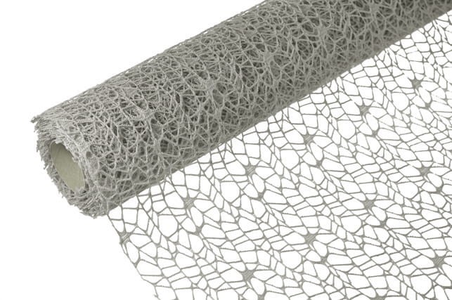 [821p010] Siatka dekoracyjna koronkowa szara 50cm 4,5m